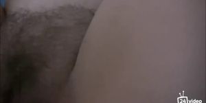 Cumshot on a girl with big Tits