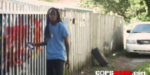 Rasta dude got his huge cock sucked by a police officer after getting arrested Check the full video
