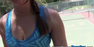 Teen facialized by coach - video 1