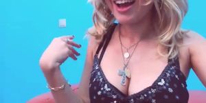 Busty masturbating with a hand - video 1