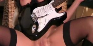 Hot brunette play on guitar and have sex by galls.in