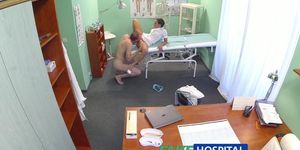 FakeHospital Patient gives his hot brunette nurse a cream pie