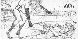 Whipped and marked fiendish femdom bdsm art