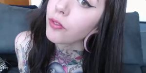 Tattooed girl shows her body - video 3