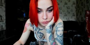 Russian hotte red hair tattoos pussy ass