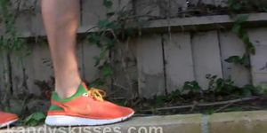 Orange Sneaker Tip-Toe
