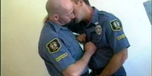 BIG MUSCLES BIG COCKS - Hairy Cops Make Out And Sucks Cock