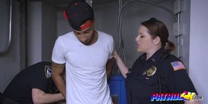 Busty cops pounded by black dude