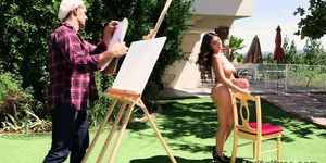 Artist fucks huge naturals model outdoor (Ramon Nomar, Ella Knox)