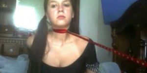 Strange teen girl masturbating on webcam