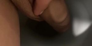 Morning tortures for my sexy cock - I push it inside the toilet and pissing