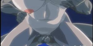 Hentai schoolgirl with huge boobs getting her pussy slammed