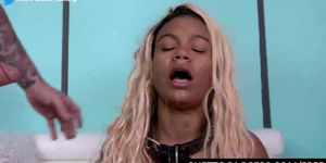 Extreme oral abuse for cute black teen