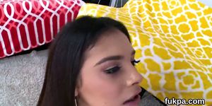 Exquisite bombshell pops out enormous butt and gets anal pounded (Mike Adriano)