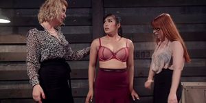 Lesbian spanked and fucked by coworkers (Cherry Torn, Penny Pax)