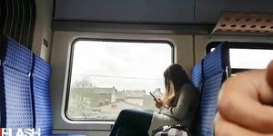 Cum for Teen on Train
