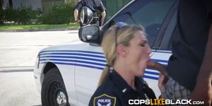 Blonde horny female cop knows so well how to suck a BBC