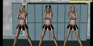 Lesbian cheerleaders have fun in locker room