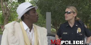 Guilty pimp gets his BBC serviced by perverted milf cops