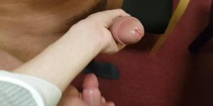 step son stoking hung uncut daddy dick in public