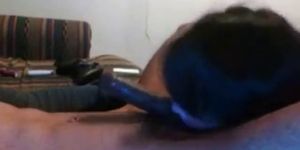 GF sucking dark cock and balls in the chatroom - video 1