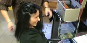 German Brunette Meli fucked by her hairstylist