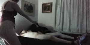 Step Sis Ties Brother Down After Work And Fucks Him Hard For A Creampie