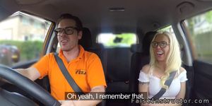 Huge tits babe banged in driving school
