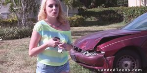 Wracked car teen bangs strangers dick (Kiera Daniels)