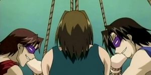 Anime sex slave in ropes cunt fingered hardcore in group