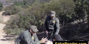 Blonde whore getting fucked hard by an border agent