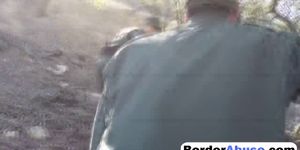 Amateur border slut gets cop threesome