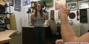 Girl with glasses banged at the pawnshop