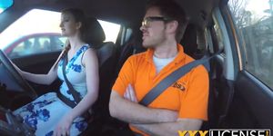 Sexy Redhead Zara Durose Sucking Dick And Making Fake Driving Instructor Cum In Her Pussy