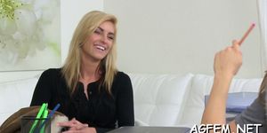 Hot female agent shares sex knowledge - video 3
