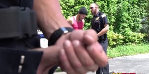 KINKY rough cop RIMMING black ass OUTDOORS for HARDCORE sex