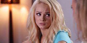 Stepdaughter teen couldnt belive in that what she read (Brandi Love, Elsa Jean)