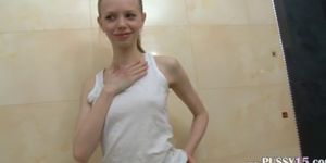 Russian super slim girl in the shower