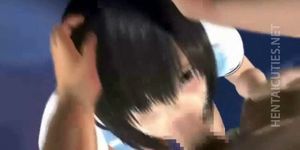 Japan 3D anime schoolgirl eat two dicks - video 1