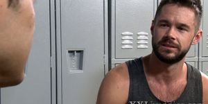 Hung hunks in locker room suck and ride