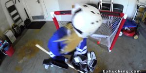 Blonde gf in hockey outfit banging (Kenzie Kai)