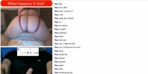 Omegle playing with me beside her bf and makes me cum