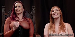 Busty mistress anal breaks redhead slave (Tia Bella, Bella Rossi, Lauren Phillips)