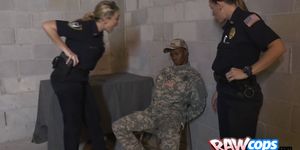 White cops DOMINATE fake soldier and ride him