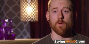 Ginger young swinger couple has such fun rolling the dice and reaching the challenges