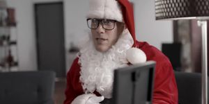 Fired Santa Claus takes revenge by fucking boss dauther (Derrick Pierce)