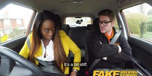 Fake Driving School Hot Ebony Jai James With Huge Boobs Cant Drive