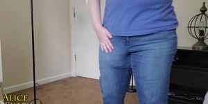 BHS footage strapping Krubera dildo on under my jeans