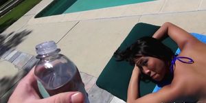 I KNOW THAT GIRL - Asian gf anal fucks at poolside (Sharon Lee)
