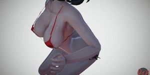 MMD SFW Sexy red Mitsu Lean On 1091 New Alpha stage